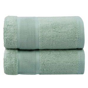 Teal Bamboo Cotton Bath Towel (Set of 2)