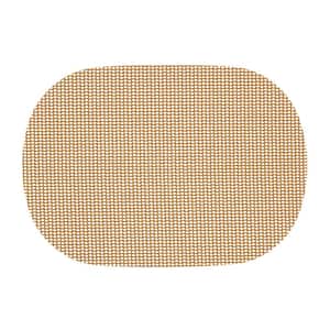 Fishnet 17 in. x 12 in. Bronze Mist PVC Covered Jute Oval Placemat (Set of 6)