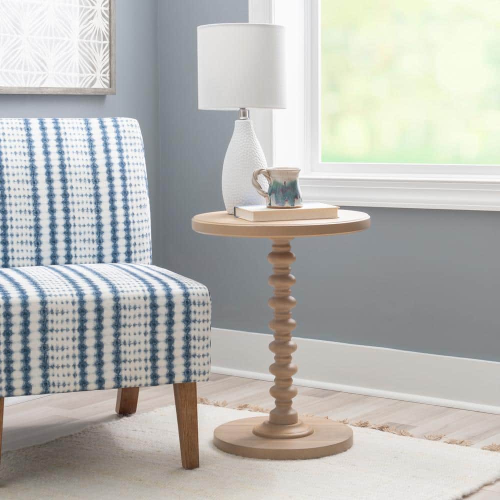 Spencer 17 in. Navy Blue Round Wood End Table - thumbnail 6