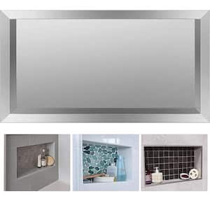 Luna 24 in. W x 12 in. H x 3.95 in. D Stainless Steel Single Shelf Shower Niche for Shampoo, Toiletry Storage in Silver