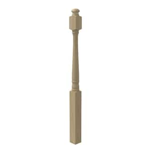 Stair Parts 4040 48 in. x 3 in. Unfinished Poplar Mushroom Top Starting or Balcony Newel Post for Stair Remodel