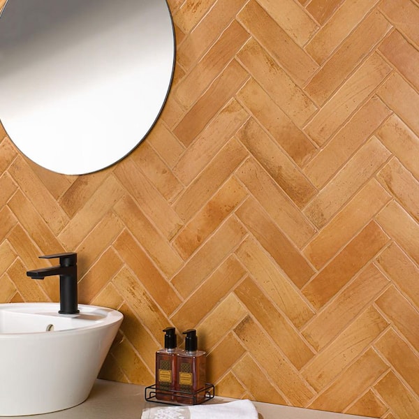Sienna Terracotta Peach 2.55 in. x 9.84 in. Matte Porcelain Floor and Wall Tile (4.72 sq. ft./Case)