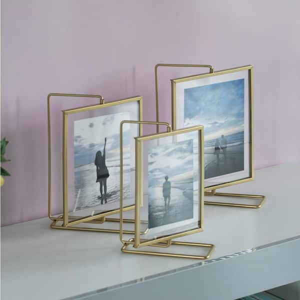 6 x 4 Gold Metal Double Sided Spinner Picture Frame