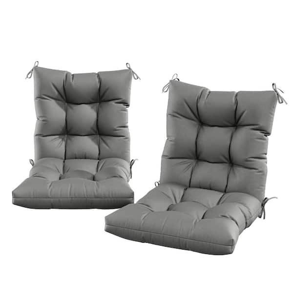 Kimunuk 44.5 in. x 22.5 in. x 5 in. Outdoor Chair Cushion Tufted Seat and Back Patio Furniture Cushion Set Light Grey (2-Pack)