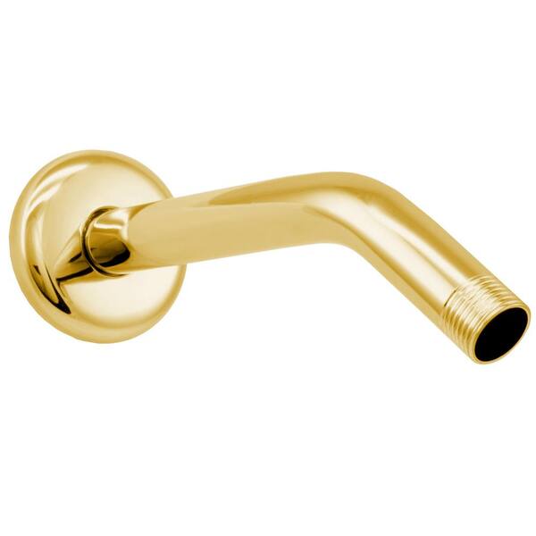 Westbrass 1/2 in. IPS x 8 in. Shower Arm with Flange in Polished Brass
