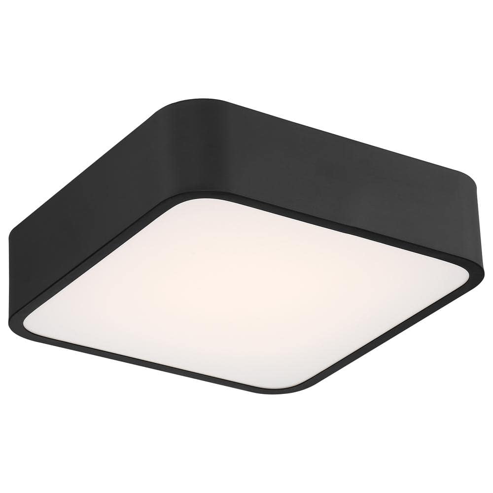 Granada Black and White Glass LED Flush Mount Light