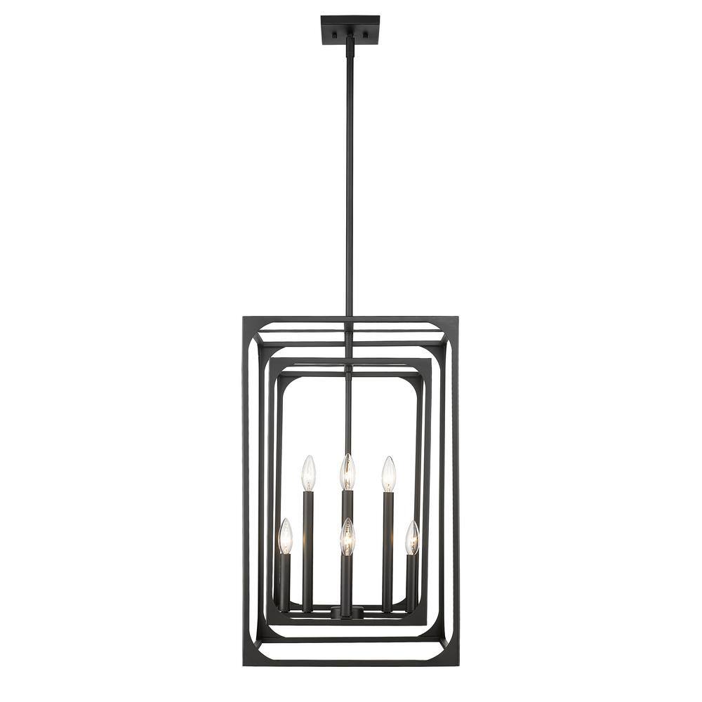 Easton Matte Black 8-Light Steel Chandelier