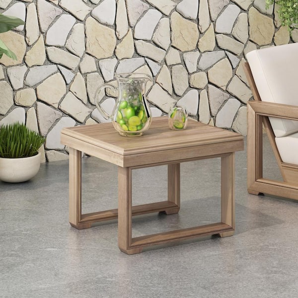 Noble House Westchester Brown Square Wood Patio Outdoor Side Table