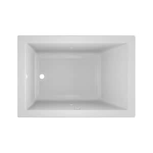 SOLNA 60 in. x 42 in. Acrylic Rectangular Drop-in Reversible Soaking Bathtub Chroma in White