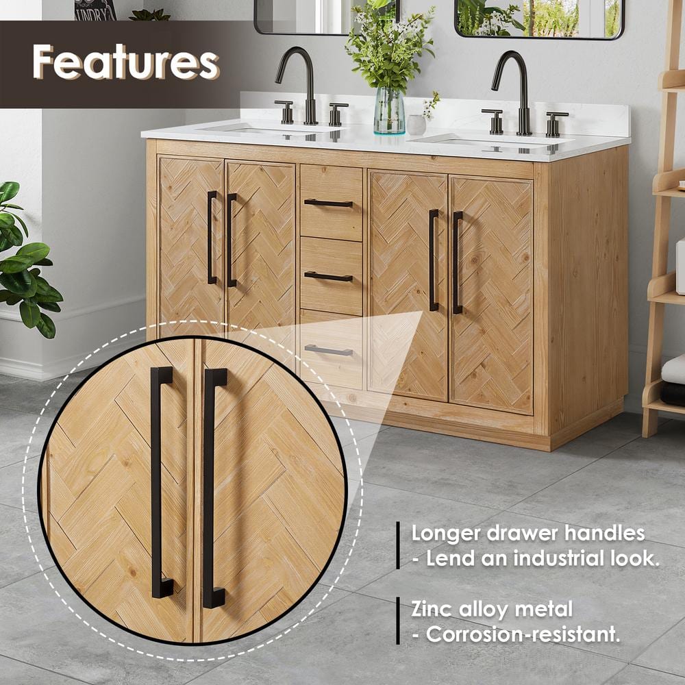 Bellavia 60" Weathered Fir Wood Vanity with Stone Top and Mirror
