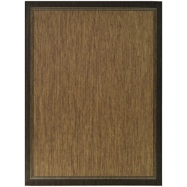 Hampton Bay Terrace Black 9 ft. x 12 ft. Border Indoor/Outdoor Area Rug