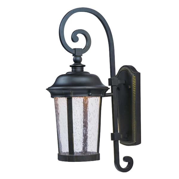 Dover 1-Light Bronze Integrated LED Outdoor Wall Lantern Sconce