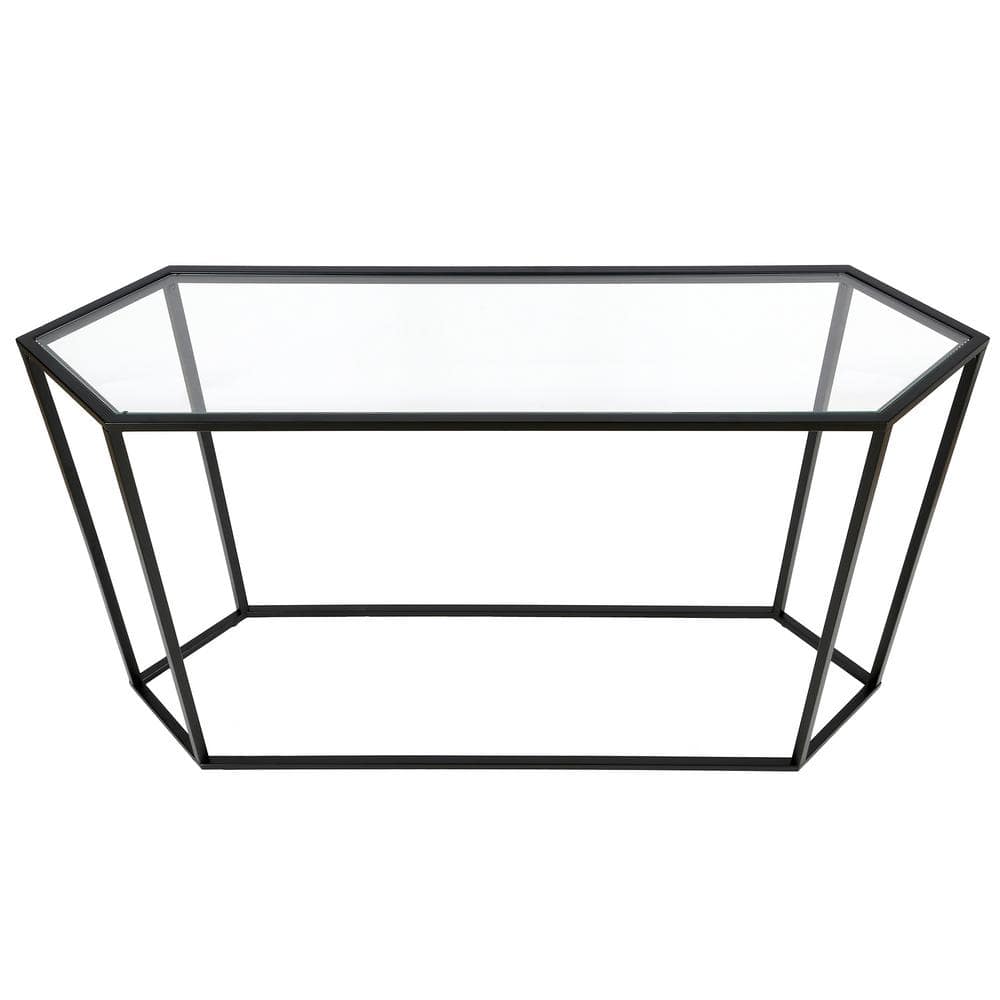 Blackened Bronze Hexagonal Glass Hallway Table