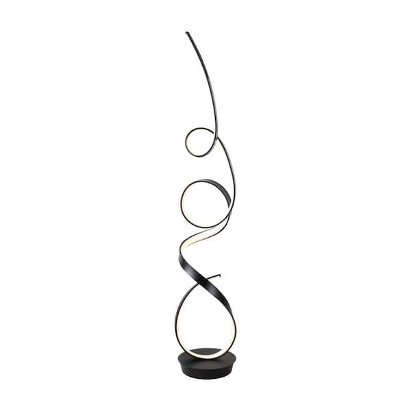 ARTIVA Mozart Ⅱ 63 in. H, 56-Watt Matte Black Unique Modern Integrated Standard LED Floor Lamp with Dimmer Function