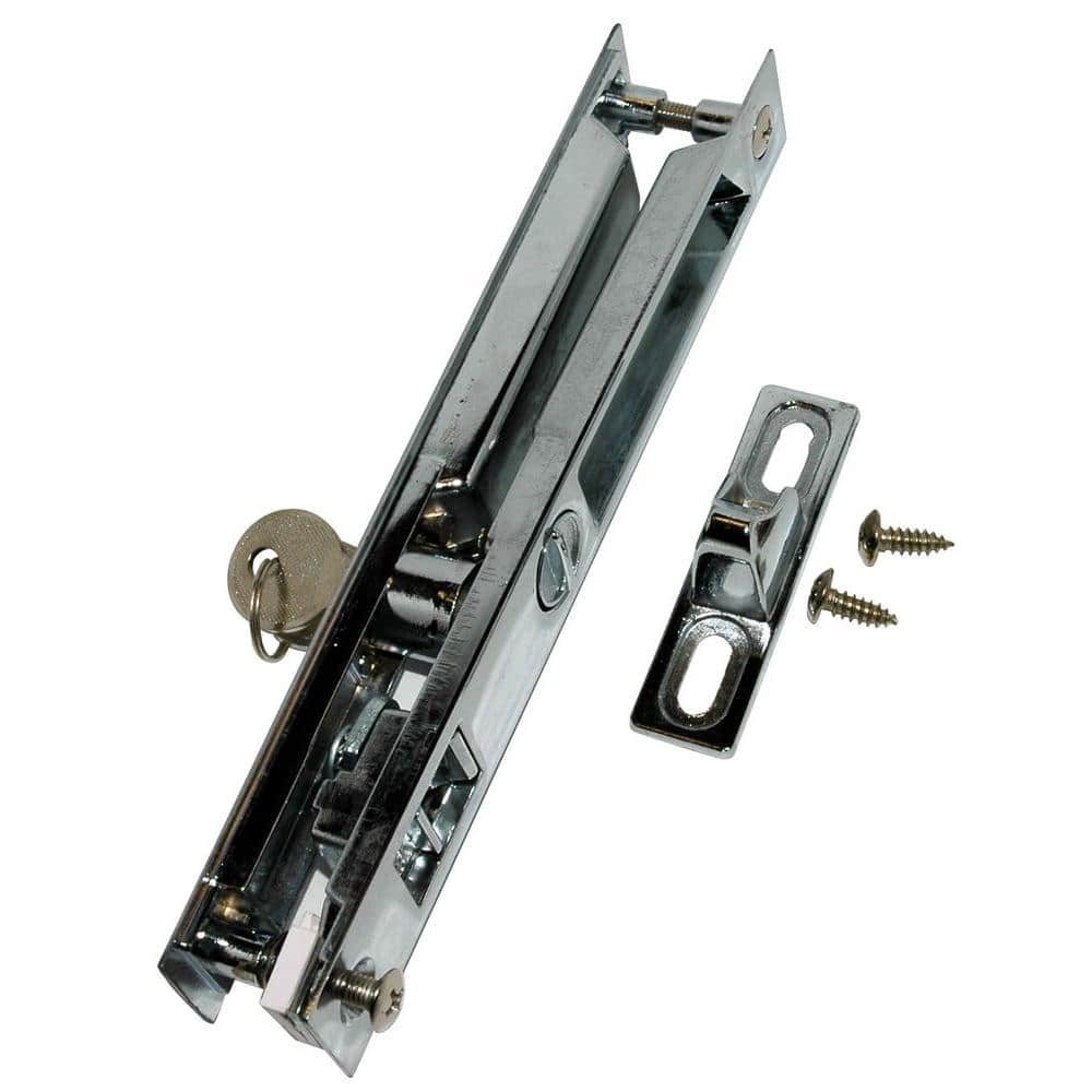 Barton Kramer Chrome Plated Patio Door Lock With Key 445 The Home Depot
