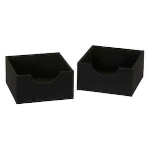 2PC Black Linen Square 6 in. Hard-Sided Trays