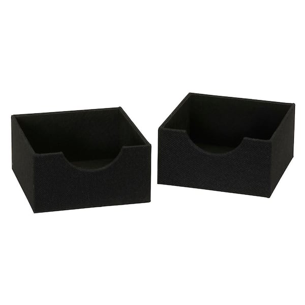 HOUSEHOLD ESSENTIALS 2PC Black Linen Square 6 in. Hard-Sided Trays
