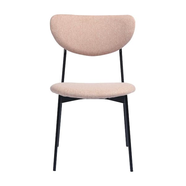 Unbranded Pink Fabric Modern Metal Dining Chair (Set of 2)
