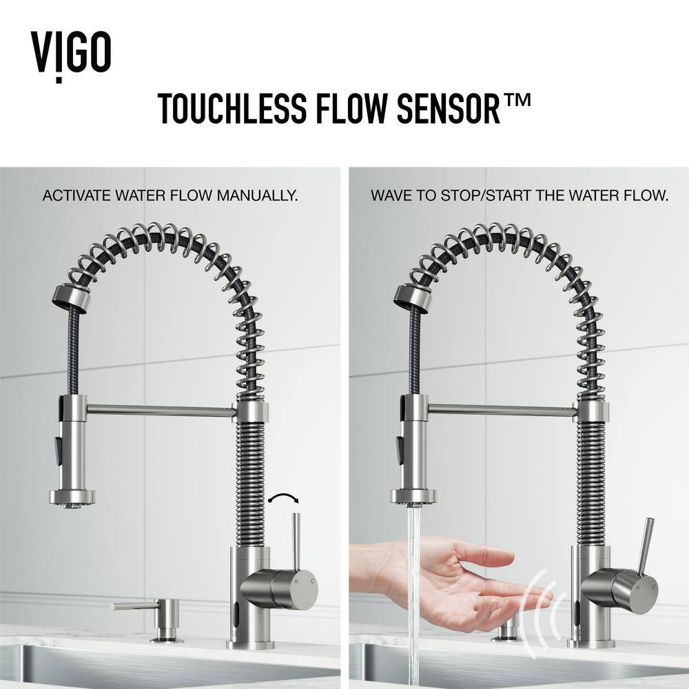 Stainless Steel Touchless Pull-Down Kitchen Faucet with Spray