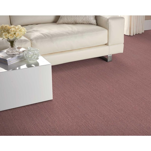 Modish Outlines Bordeaux Red 13.2 ft. 32.44 oz. Wool Loop Carpet - Installation Required
