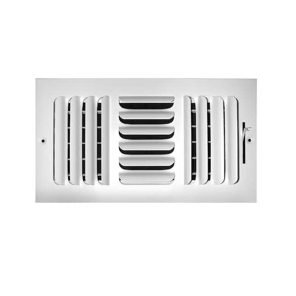 Everbilt 14 in. x 6 in. 3-Way Fixed Curved Blade Wall/Ceiling Register, White