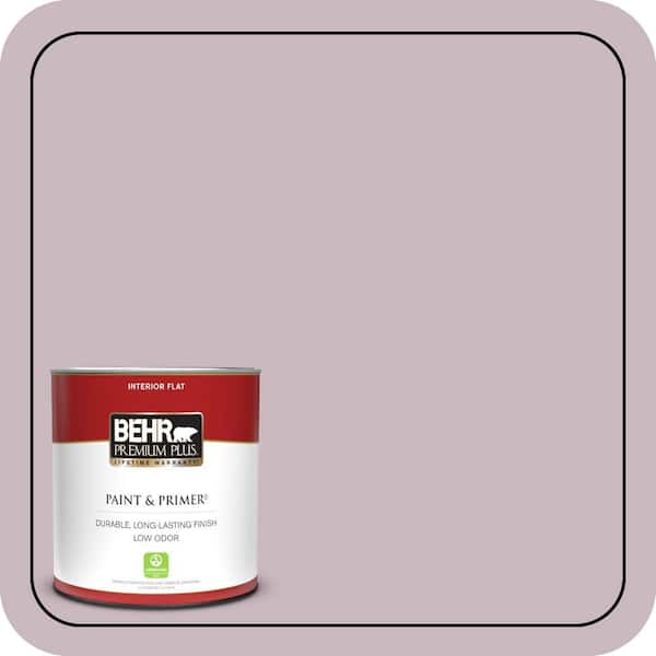 BEHR PREMIUM PLUS 1 qt. #690E-3 Iris Pink Flat Low Odor Interior Paint & Primer