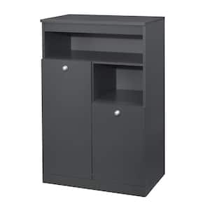 SignatureHome Lily Gray Finish 36 in. H Shoe Storage Cabinet with 5 shelves 3 Closed, 2 Open. Dimension (23Lx16Wx36H)