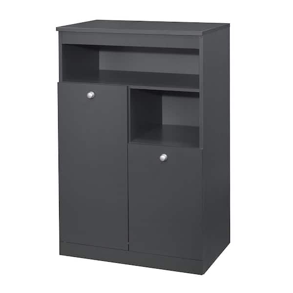 Signature Home SignatureHome Lily Gray Finish 36 in. H Shoe Storage Cabinet with 5 shelves 3 Closed, 2 Open. Dimension (23Lx16Wx36H)