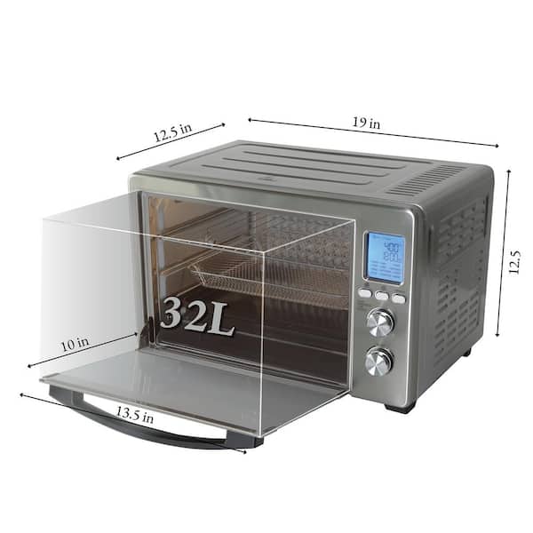LNC 1.31Cu.ft Large Capacity 6-Slice Stainless Steel Multifunctional  Digital Toaster Oven with 12-Cook Modes 3EERVYHD1000S68 - The Home Depot
