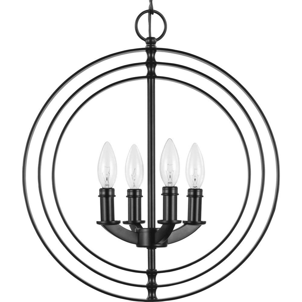 Equinox Black and Nickel 4-Light Globe Pendant