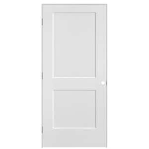 36 in. x 80 in. 2-Panel Logan Right-Hand Solid Core Primed Molded Composite Single Prehung Interior Door