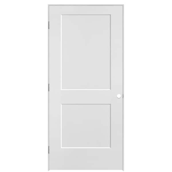 Masonite 36 in. x 80 in. 2-Panel Logan Right-Hand Hollow Core Primed Molded Composite Single Prehung Interior Door