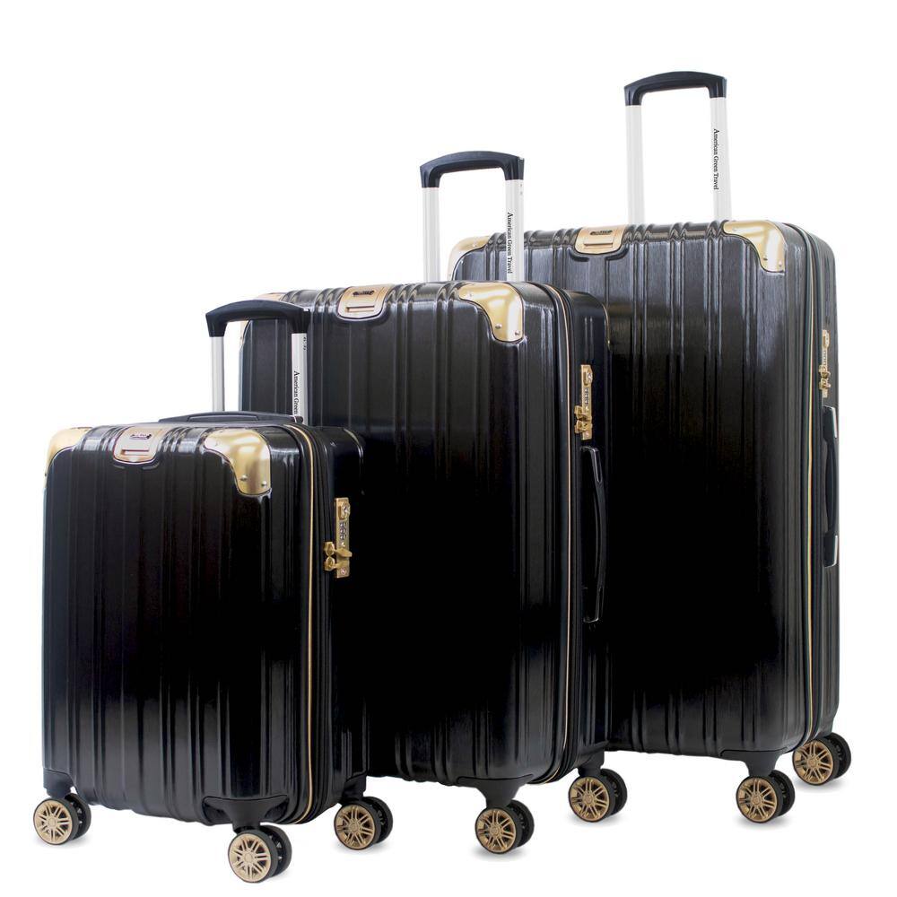 black and gold luggage sets