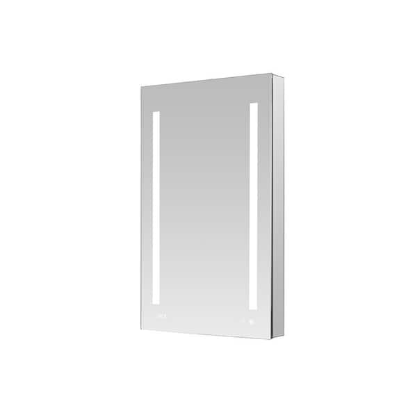 Signature Royale 24 in. W x 36 in. H Rectangular LED Medicine Cabinet with Mirror Defogger and Left Hinge