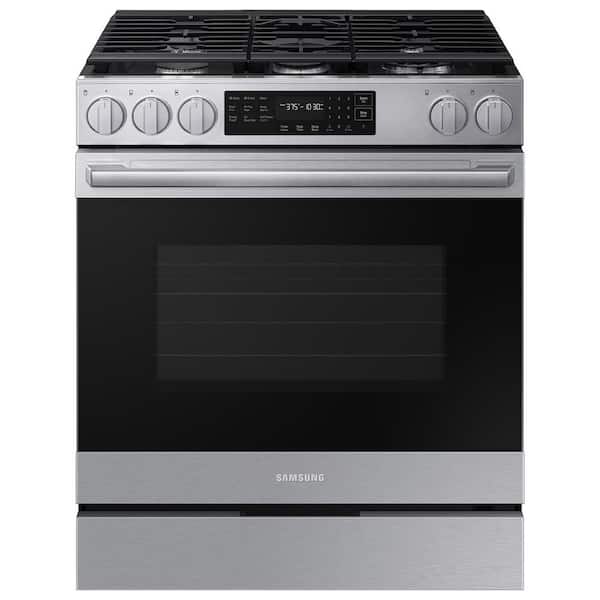 Bespoke 30 in. Smart 5 burner Slide-In Gas Range in Fingerprint Resistant Stainless Steel with True Convection