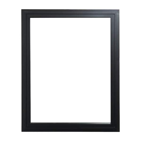 TEZA DOORS Picture 60 in. x 60 in. Matte Black Aluminum Tempered