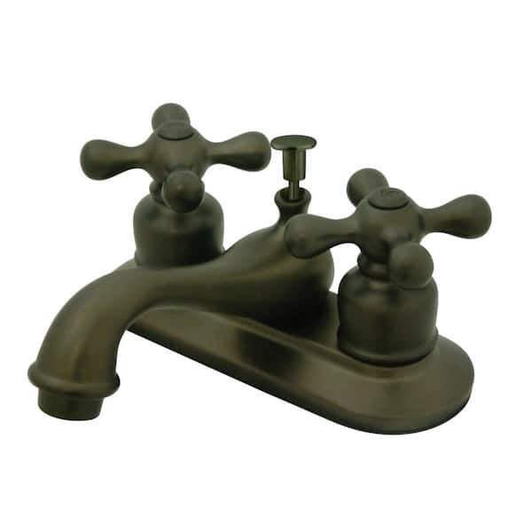 Kingston Brass Restoration 4 in. Centerset 2-Handle Bathroom Faucet in Oil Rubbed Bronze