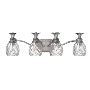 Plantation 29 in. 4 Light Polished Antique Nickel Vanity Light