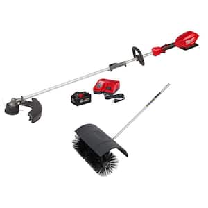 M18 FUEL 18V Lithium-Ion Brushless Cordless QUIK-LOK String Trimmer 8.0 Ah Kit with M18 FUEL Bristle Brush Attachment
