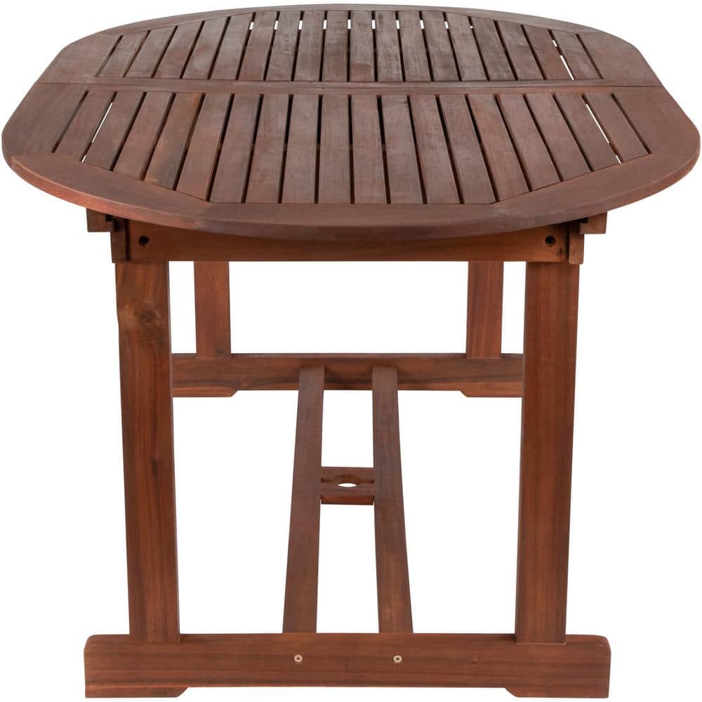 Oval Folding Acacia Wood Outdoor Patio Dining Table