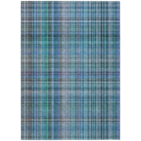 Chantille ACN541 Teal 8 ft. x 10 ft. Machine Washable Indoor/Outdoor Geometric Area Rug