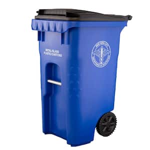 Official NYC Metal, Glass, and Plastics Recycling Bin 45 Gallon with Lid