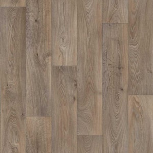 Mohawk Smoked Brown Oak Residential Vinyl Sheet, Sold by 12 ft. W x Custom Length