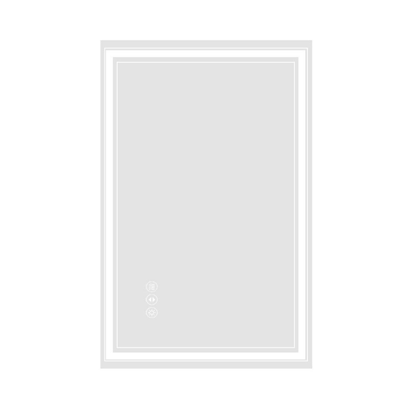 28 in. W x 36 in. H Rectangular Frameless Wall Bathroom Vanity Mirror in White