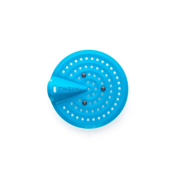 TWEAK Flexible Silicone Sink Strainer, Fits Any Sink Up To 4.3 in. Dia in Ocean Blue