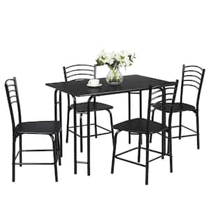 Home Kitchen Table and 4 Chairs with Metal Legs(Set of 5)