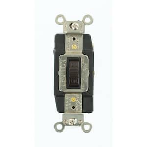 15 Amp Industrial Grade Heavy Duty Single-Pole Double-Throw Center-Off Momentary Contact Toggle Switch, Brown
