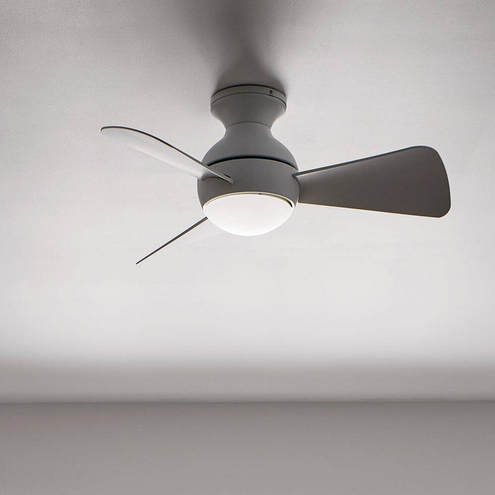 Sola 34 in. Indoor/Outdoor Matte White Low Profile Ceiling Fan with Integrated LED with Wall Control Included price history on PriceWatchPro