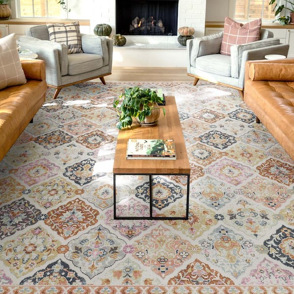 Multi 7 ft. 7 in. x 9 ft. 10 in. Flat-Weave Apollo Maeve Vintage Bohemian Geometric Area Rug