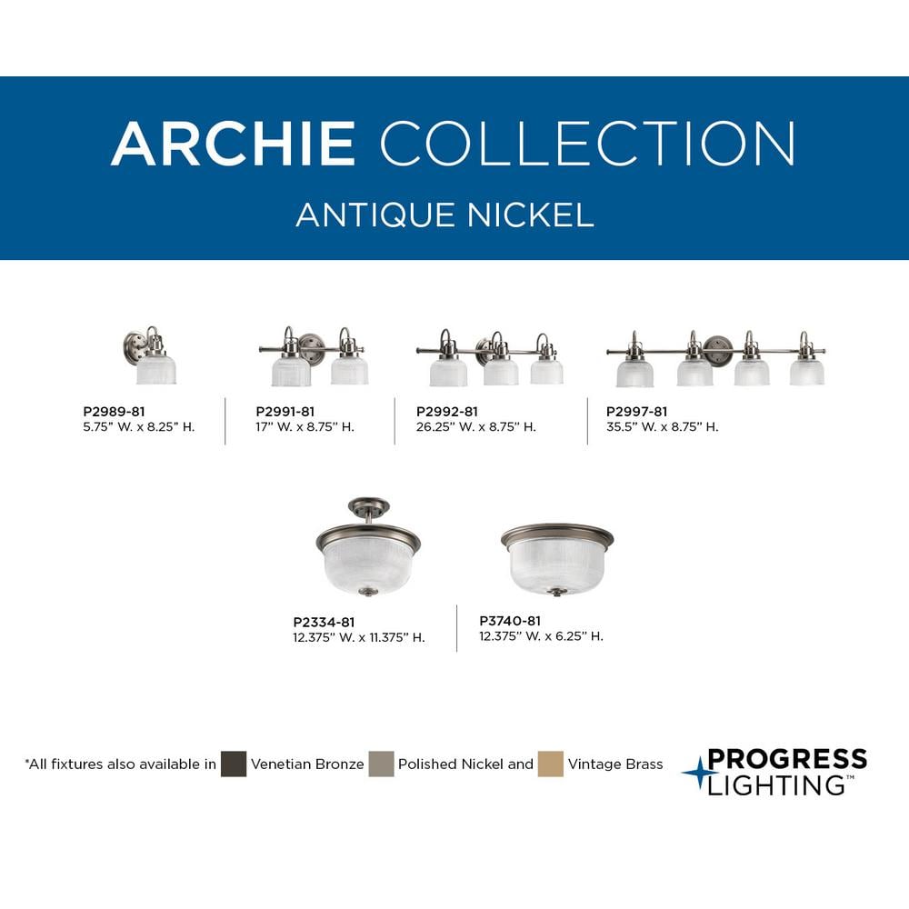 Antique Nickel 35.5" Coastal 4-Light Vanity with Double Prismatic Glass